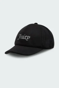 VELOUR & DIAMANTE BASEBALL CAP - Casquette | Noir