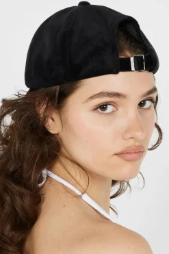 VELOUR & DIAMANTE BASEBALL CAP - Casquette | Noir