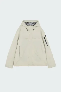 VESTE TECH LEGERE CAPUCHE COUTURES SOUDEES - Doudoune | Beige