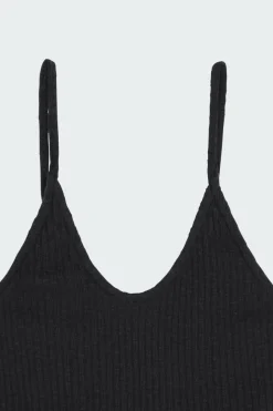 V-NECK RIB TOP - Débardeur | Noir