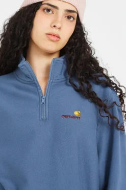 W' American Scr. High Neck Swt - Sweatshirt | Bleu