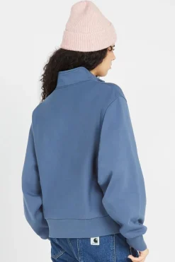 W' American Scr. High Neck Swt - Sweatshirt | Bleu