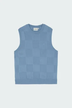 W' Checker Vest Sweater - Débardeur | Bleu