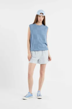 W' Checker Vest Sweater - Débardeur | Bleu