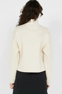 W MOCK NECK RELAXED SWEATSHIRT - Pull | Blanc