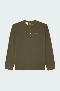 Waffle-Knit Henley Sleep Shirt - Haut de pyjama | Kaki