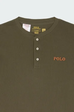 Waffle-Knit Henley Sleep Shirt - Haut de pyjama | Kaki