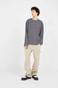 WASHED DOUBLE KNEE WORK - Pantalon | Beige