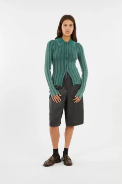 WASHED KNIT CARDIGAN - Top | Vert