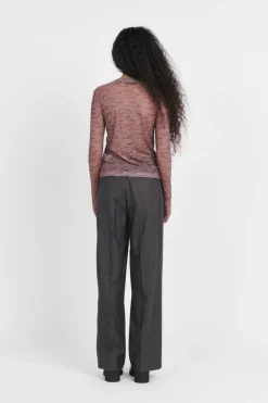 WIND AOP TOP LS - Top | Marron