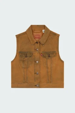 XS VEST W/ WAISTBAND - Veste | Marron