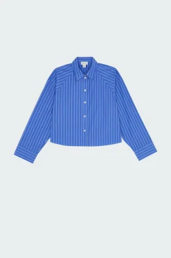 YD STRIPE BOXY CROPP - Chemise | Bleu